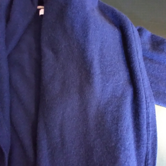 Lilly Pulitzer Cashmere Women's Blue Cardigan Sweatersize L Wide Collar Luxury - Picture 4 of 10